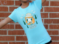 Girl wearing the Happy Camper Lolligag tee