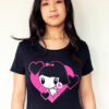 A girl wearing the Dancing Hearts Lolligag Tee