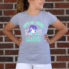 Girl wearing the Out of Your League Lolligag kids tee