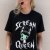 Young woman wearing the Scream Queen Lolligag T-shirt