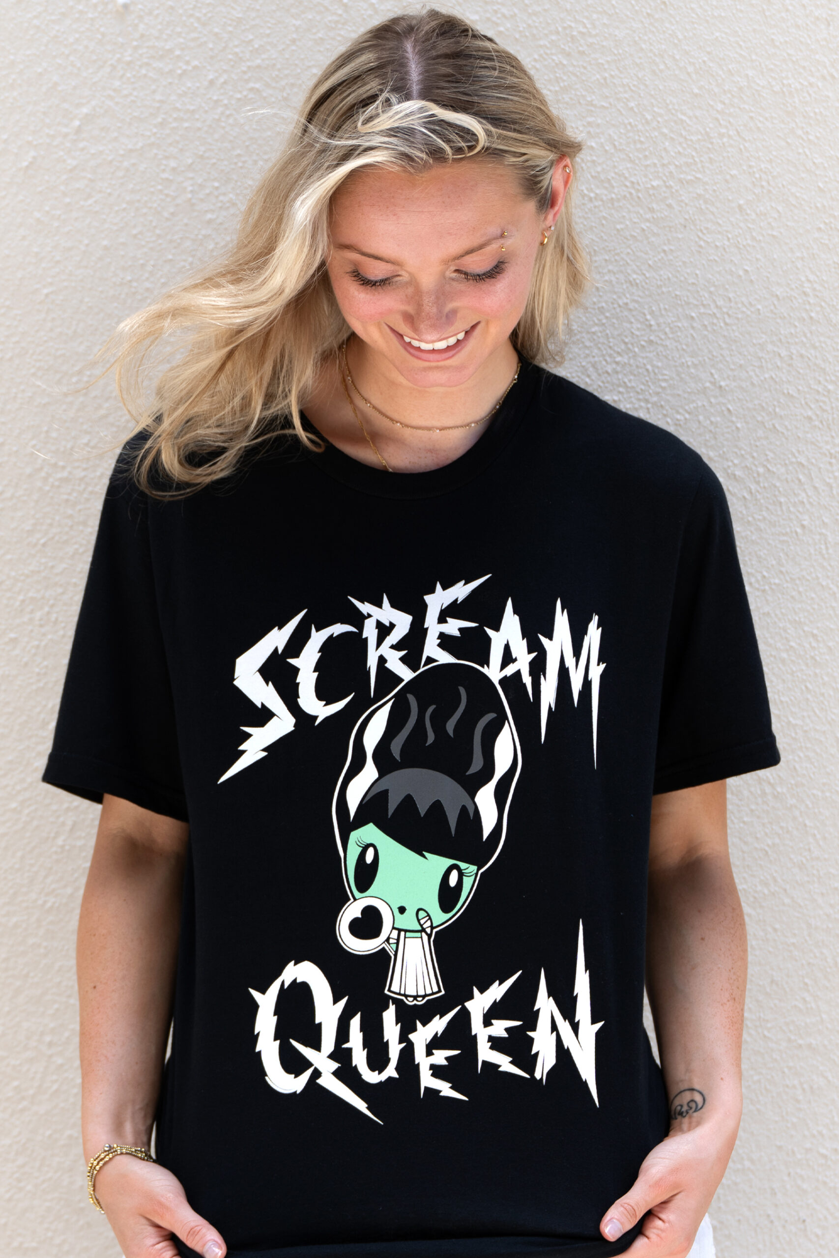 Gen Z wearing the Scream Queen Lolligag T-shirt