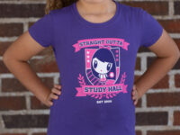 Girl wearing the Lolligag Straight Outta Study Hall Kids Tee