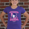 Girl wearing the Lolligag Straight Outta Study Hall Kids Tee