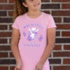Girl wearing the Wild, Free and Country Lolligag Kids tee